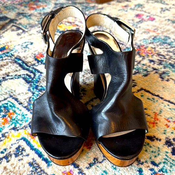 MICHAEL Michael Kors Josephine Leather Platform Wedge Sandal - Picture 3 of 11